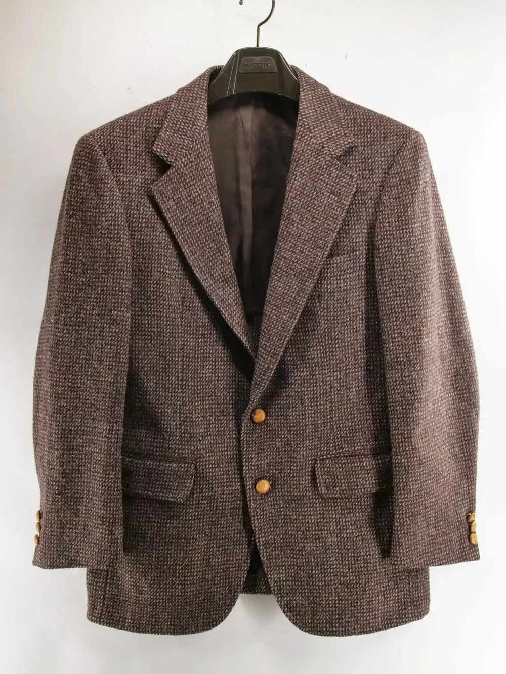 Harris Tweed Men's 38R Brown Multi Wool Tweed Blazer Sport Coat Tailored USA